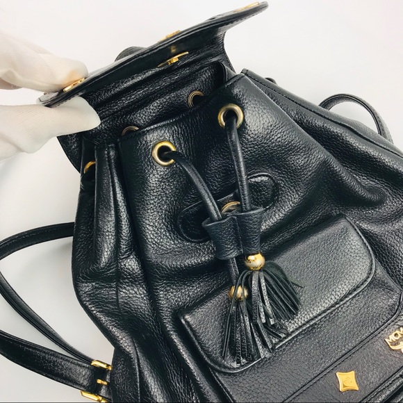 Authentic MCM Black Leather Mini Backpack - Picture 8 of 8